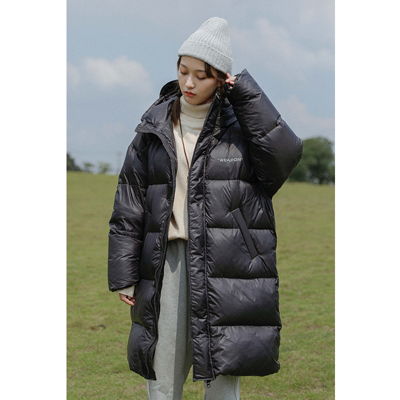 中长款连帽情侣款加厚保暖羽绒服