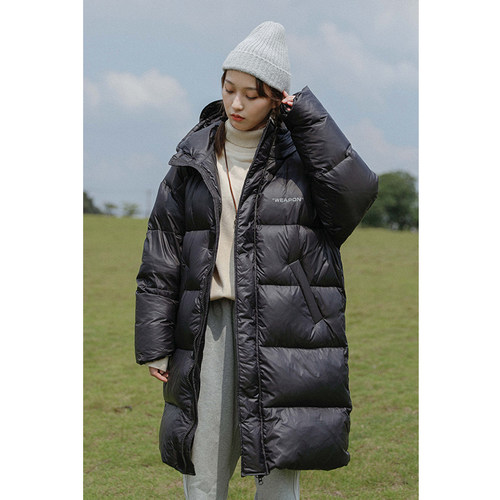 中长款连帽情侣款加厚保暖羽绒服