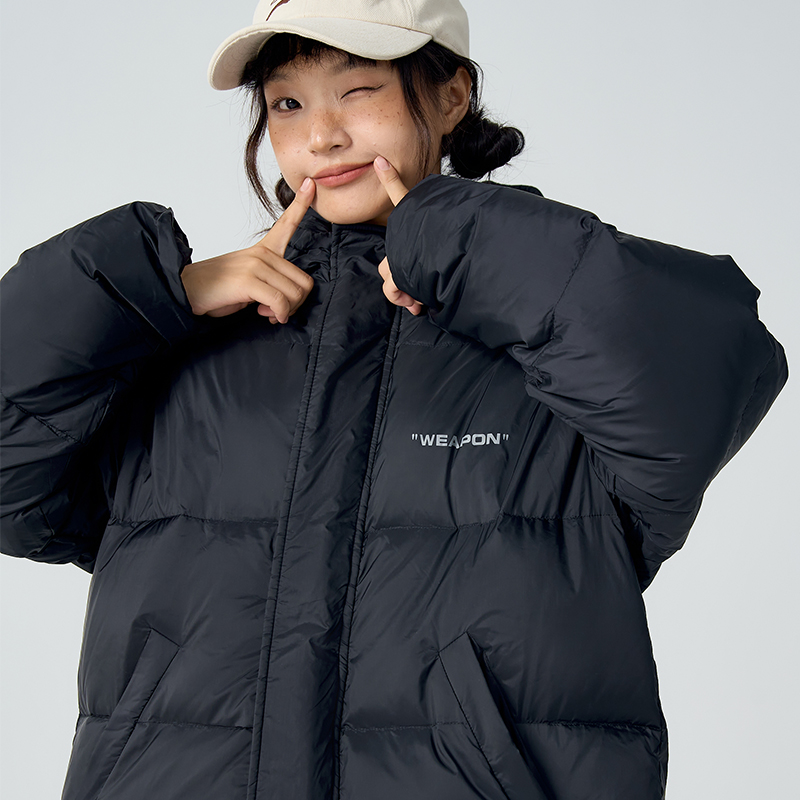 中长款连帽加厚保暖显瘦羽绒服