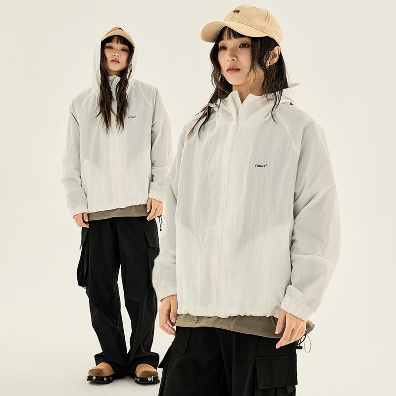 日系复古户外防晒衣女连帽外套