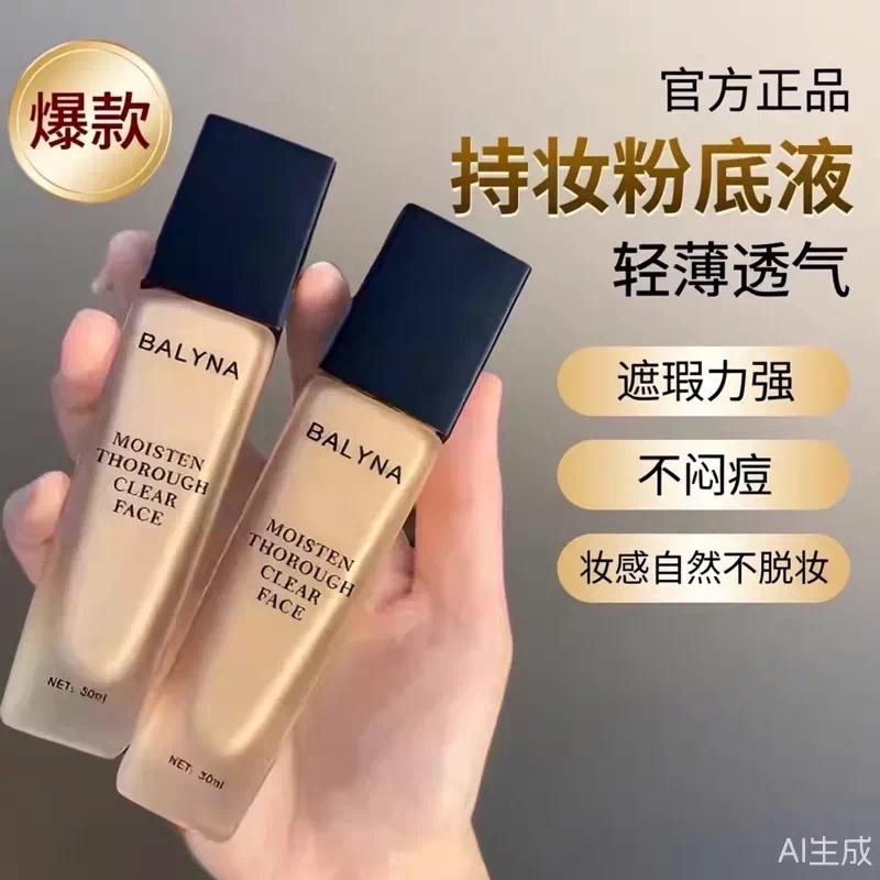 持妆粉底液遮瑕控油持久不脱妆保湿干油皮bb霜官方旗舰店正品男女