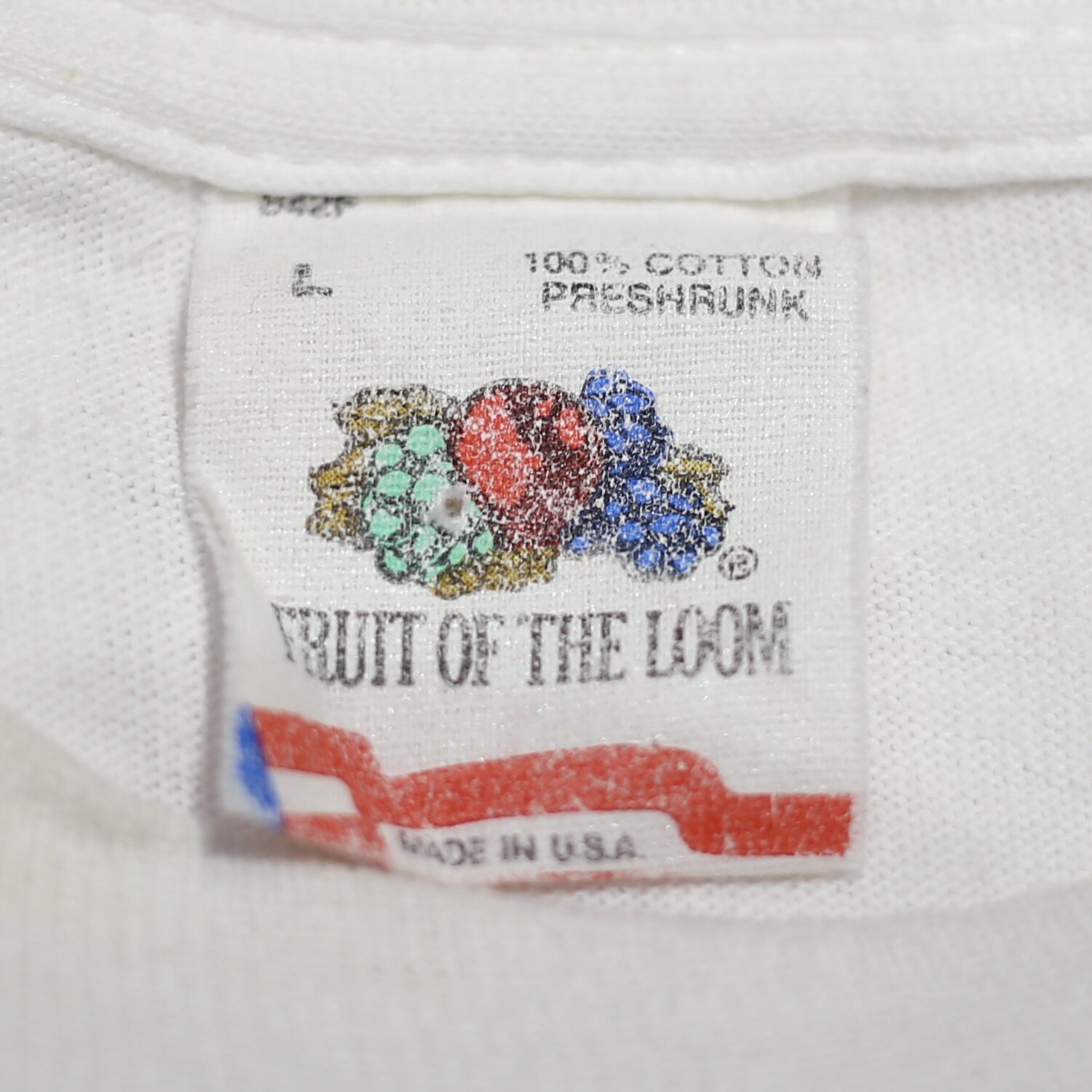 古着鲜果布衣FRUIT OF THE LOOM短袖男女同款复古纯棉透气老款T恤