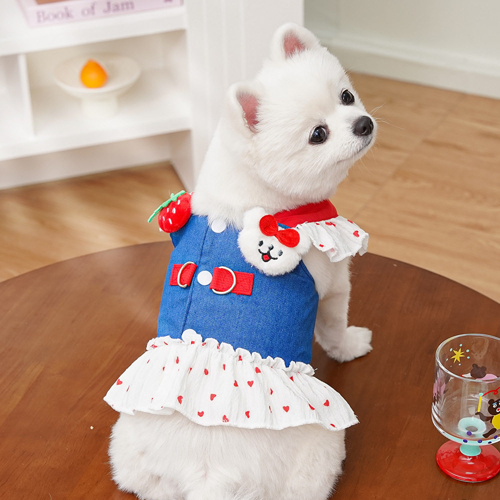 狗狗衣服胸背公主裙薄款泰迪比熊狗宠物服装/雨衣