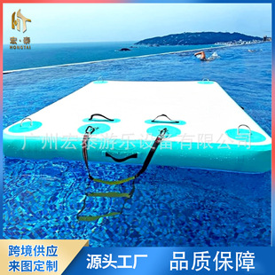 水上瑜伽垫 亚马逊新款 头浮排 充气浮台 水上休息平台漂浮平台 码