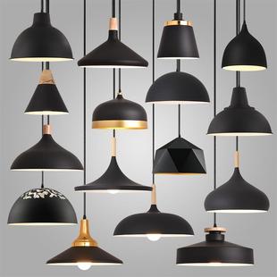 简约工业风店铺商用灯罩创意餐厅火锅烧烤餐饮店黑白单头复古吊灯