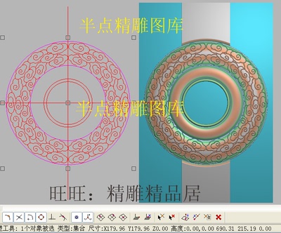 电视柜圆祥云精雕图灰度浮雕电脑雕刻图圆门云朵精品门板圆形特惠