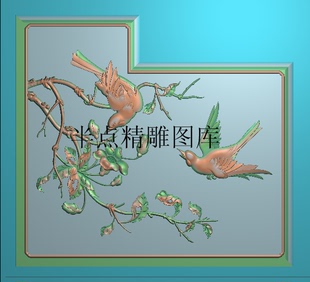 鳥松樹灰度圖 茶花鳥精雕圖檀雕花鳥精品桃花背板浮雕圖梅雀新款