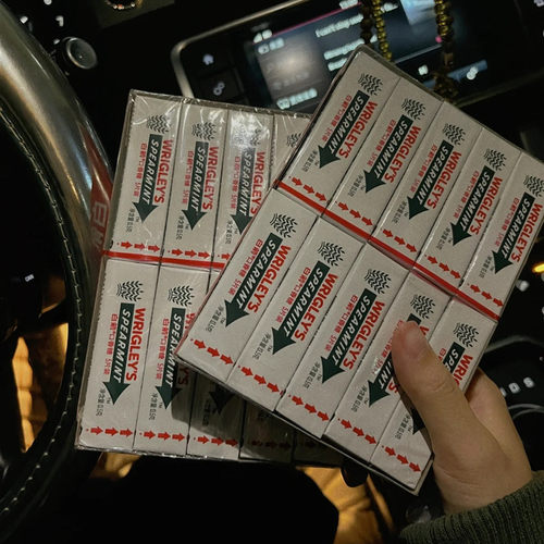 !白箭口香糖薄荷20条100片留兰香味绿箭炫凉玫瑰味清新口气糖果黄