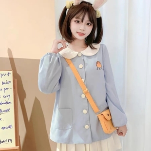 2025年新款 保暖連帽制服jk上衣娃娃領外套 日系幼稚園校服女秋冬季