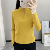 户外立领运动速干衣长袖 春秋跑步套头半拉链瑜伽健身快干T恤 女式