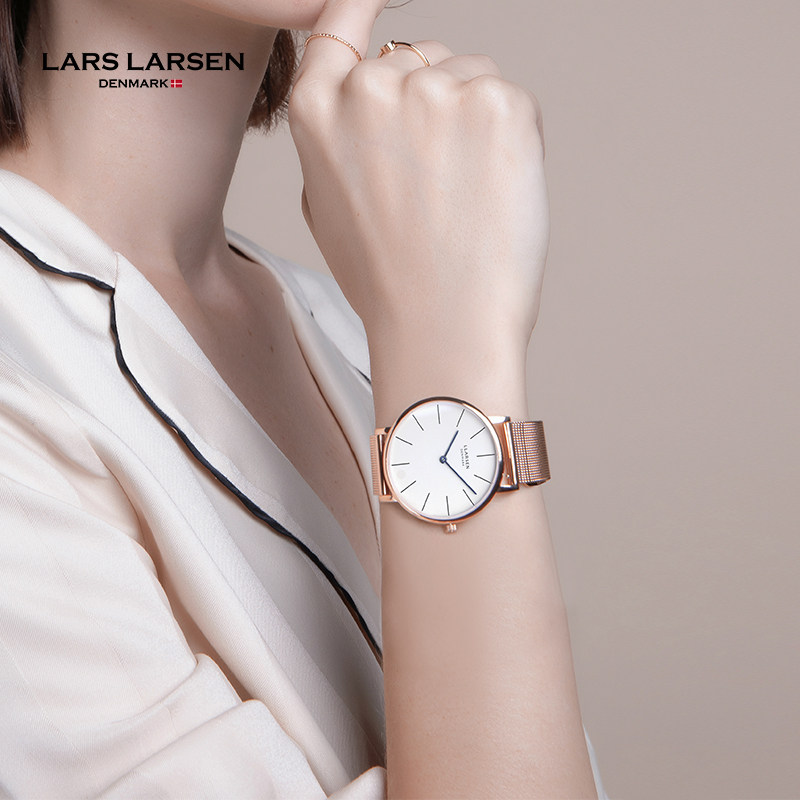 larslarsen极简大表盘石英表女轻奢小众ins风时尚简约腕表
