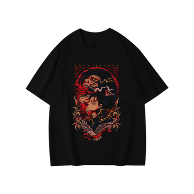 动漫进击的巨人Shingeki no Kyojin复古纯棉男童短袖T恤男上衣ins