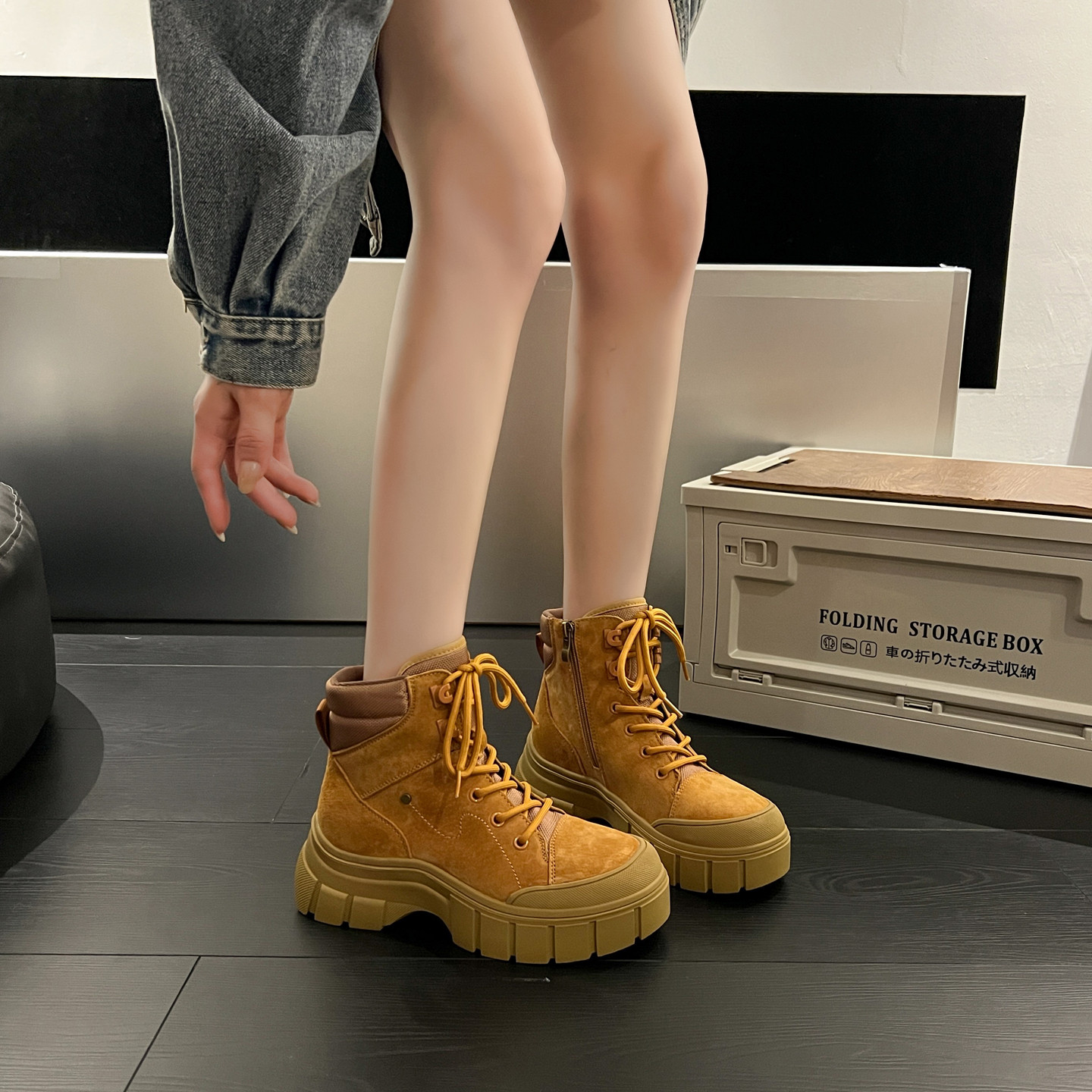 马丁靴女款2025新款小个子短靴户外英伦风厚底内增高川西草原靴子