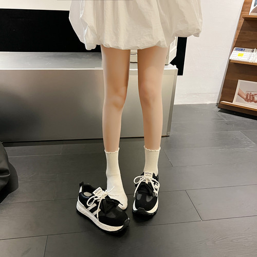 巨好看内增高德训鞋女2026秋季新款黑色小个子厚底休闲运动老爹鞋