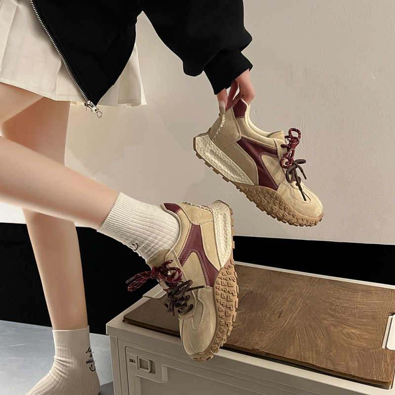 内增高德训鞋厚底阿甘鞋2025新款秋季复古休闲运动鞋7CM老爹鞋子