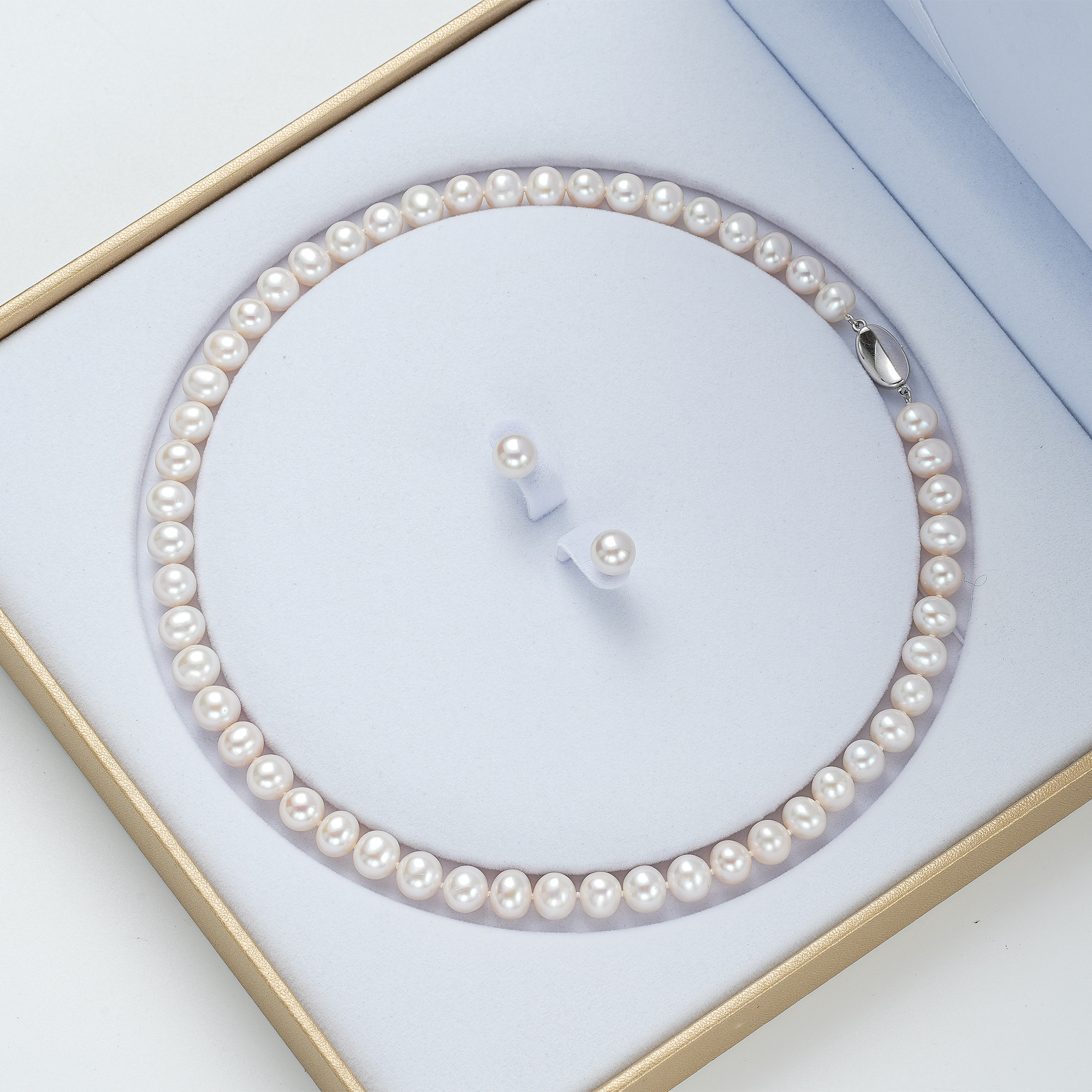 红桥珍珠 天然淡水珍珠项链串链配耳钉S925,珠宝/钻石/翡翠,颈饰,淘宝优惠券,粉丝福利购,淘宝优惠卷