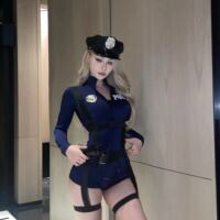 European and American Wind Sister Female Police Uniform Set Cosplay Night Queen Queen's sexy OL stewardess pure desire to seduce female