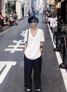 垂感好显瘦宽松短袖薄款铜氨丝女