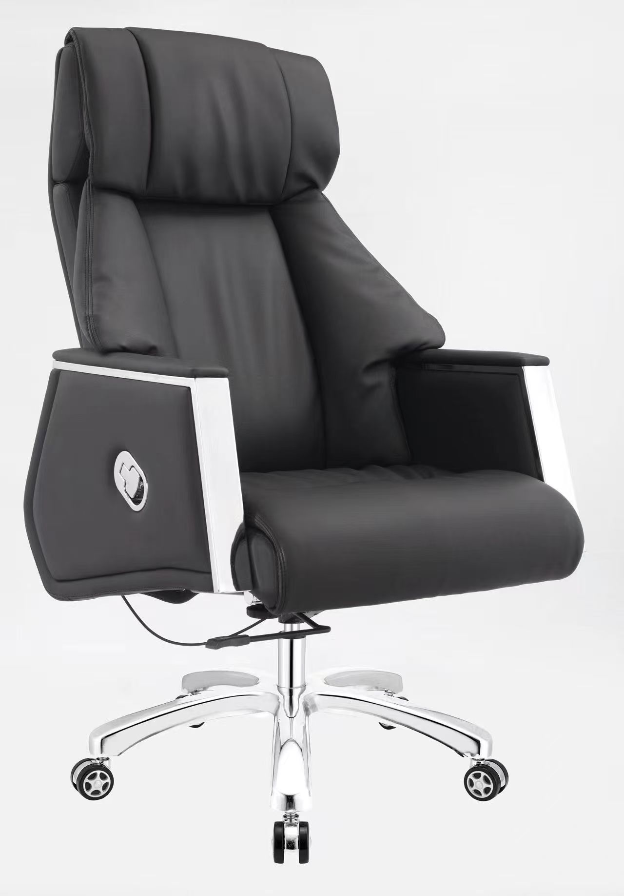 【铜牛正品】牛皮老板家用电脑转椅中班休闲椅皮革会议会客中班椅