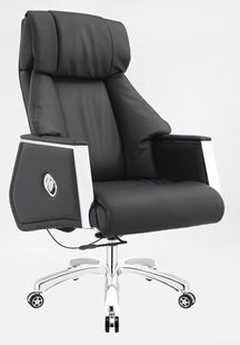 【铜牛正品】牛皮老板家用电脑转椅中班休闲椅皮革会议会客中班椅