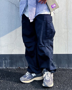 williamin25fw休闲裤藏蓝色卡其工装水洗Cargo Pants日系宽松型