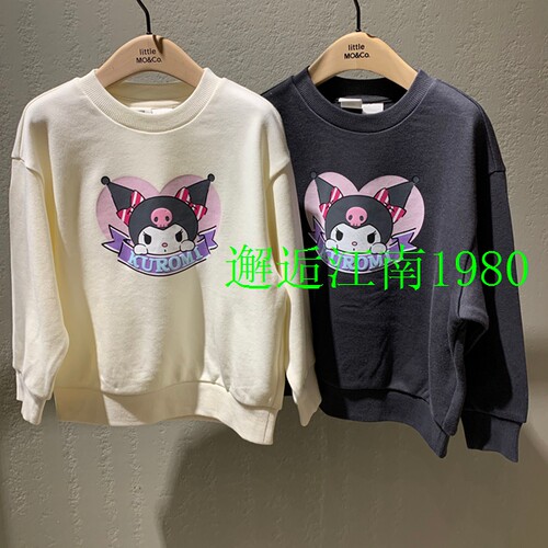 little moco童装25春新款女童圆领长袖套头印花卫衣 KBE1SWS013