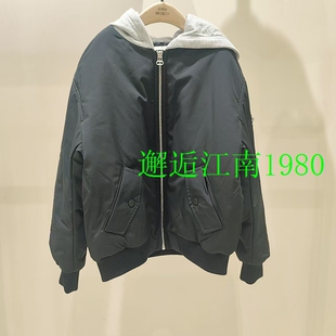 little moco童装25冬装新款男女童字母连帽棉服外套KBE4QJK008