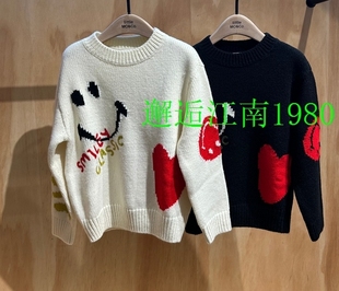 little moco童装25年冬装男女童羊毛绣花上衣毛衣 KBE4SWT016