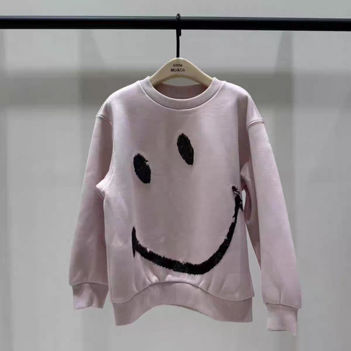 little moco专柜正品25年冬男女童笑脸加绒保暖卫衣KBE4SWST08