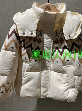 little moco专柜正品24年冬男女童印花保暖羽绒服外套KBD4EIN005
