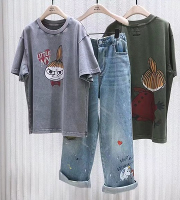 little moco童装26夏新款男女童纯棉印花短袖T恤半袖衫KBF2TEE052