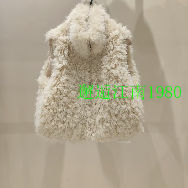 little moco专柜正品25年冬款男女童仿羊羔毛马甲夹克KBE4JKT019