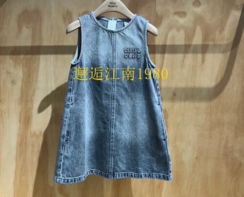 little moco专柜正品25秋女童亲子牛仔无袖背心连衣裙KBE3DRS001