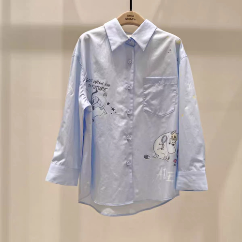 littlemoco专柜正品26年夏款可爱卡通长袖衬衫KBF2SHT001