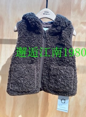 little moco童装25年冬款男女童仿羊羔毛连帽马甲KBE4JKT016