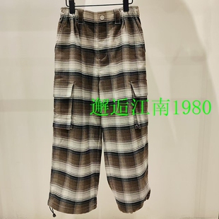 little moco童装25年冬款儿童格子加绒棉服裤子KBE4PAT021