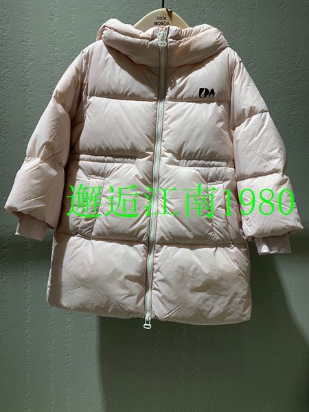 小moco专柜正品24年冬女童收腰中长款羽绒服外套KBD4EIN041