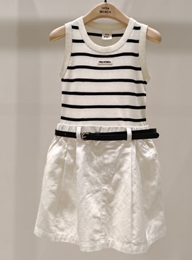 little moco童装2026夏新款女童假两件连衣裙背心裙子 KBF2DRS034