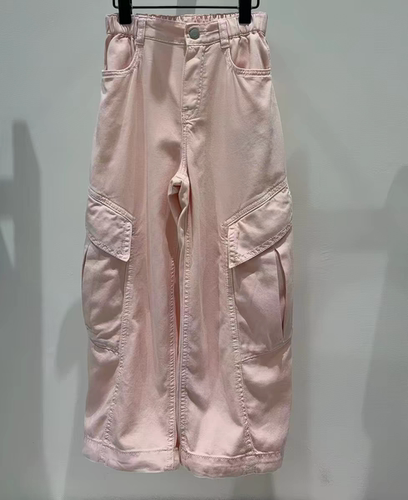 little moco童装26夏装新款女童牛仔裤弯刀裤工装裤子 KBF2JEN001