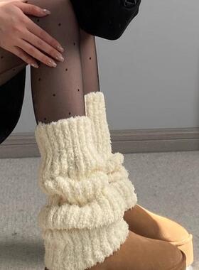 慵懒风氛围~珊瑚绒秋冬袜套保暖袜堆堆袜冬天腿套y2k甜美软糯