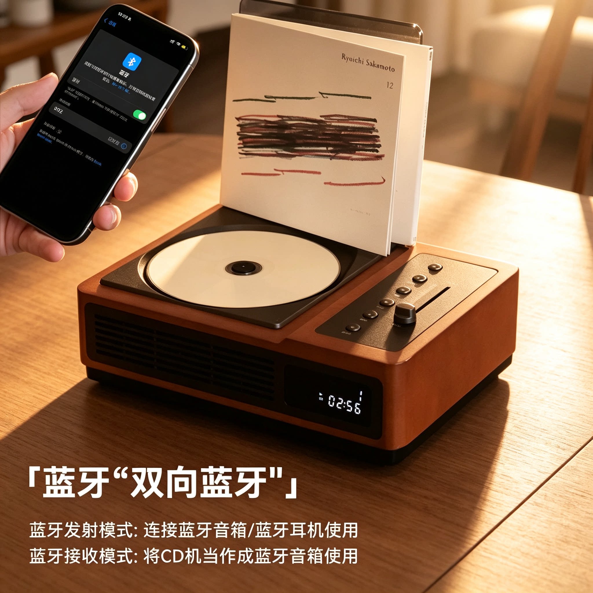 THINKYA R02复古CD机带FM双向蓝牙发烧级音响一体专辑播放器图片