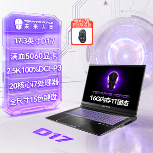 未来人类-魔鬼鱼D17 酷睿i7HX 17.3英寸设计电竞游戏本笔记本电脑(i7-14700HX 16G 1T RTX5060 2.5K165Hz )