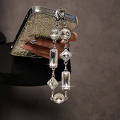 奢华高级感水钻金属手提链手腕短挂绳带夹片手机壳钥匙扣包包挂件