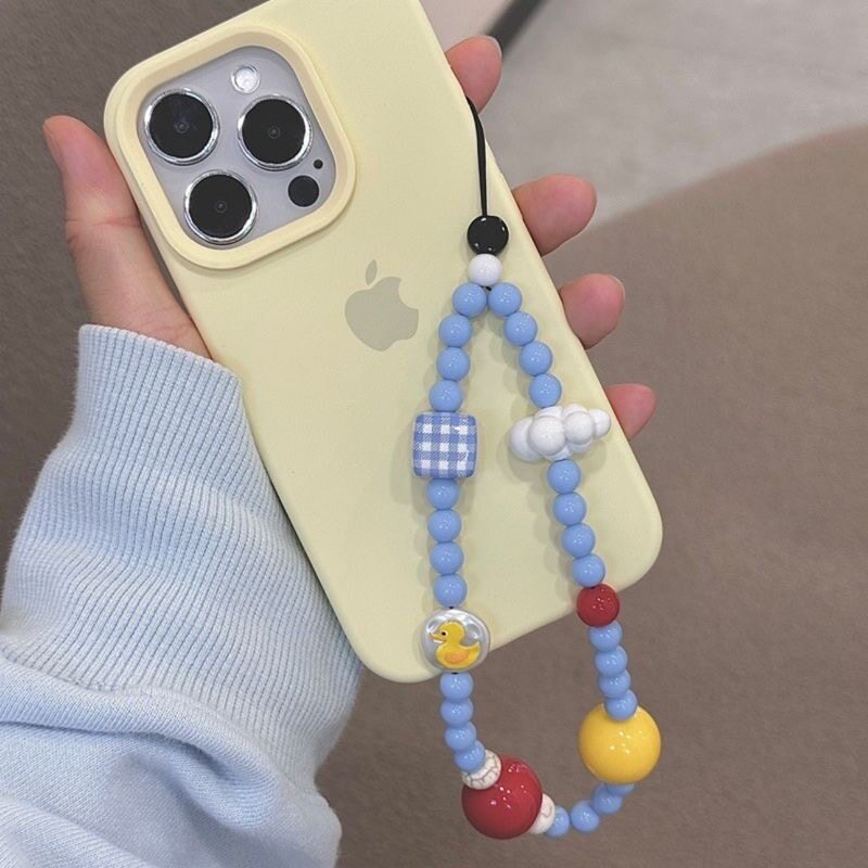 原创串珠手机链条卡通可爱鸭子ccd挂绳包包挂件相机防丢绳钥匙扣