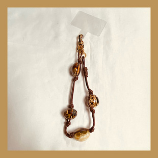 ins复古蜡油串珠手机保护壳挂链水杯车钥匙挂绳airpods壳挂饰品