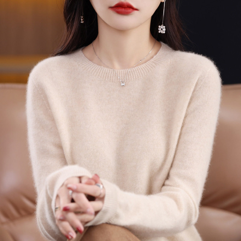 一线成衣圆领羊毛衫女秋