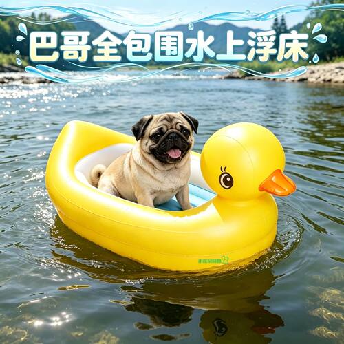 巴哥小大型犬装备狗狗水上浮床宠物狗浮排泳圈小狗全包围泳衣专用