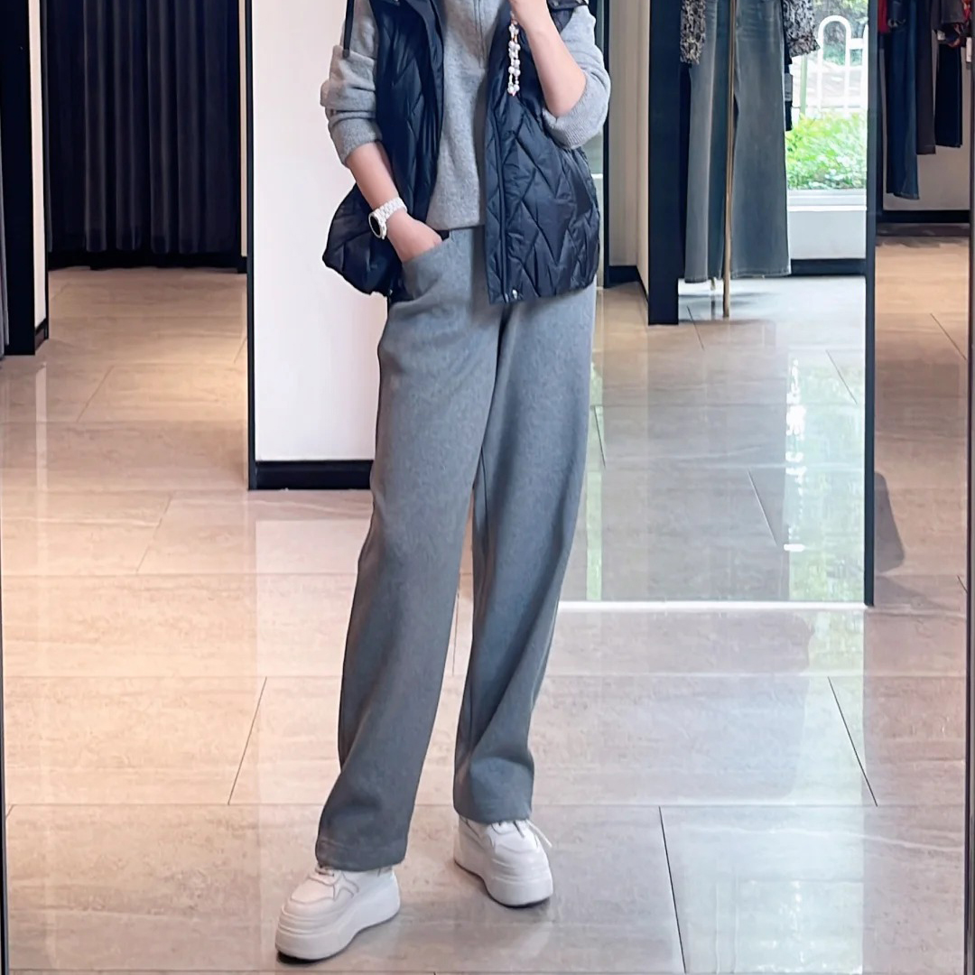 商场同款女装2025秋冬新款时尚百搭直筒加绒加厚休闲裤卫裤长裤子 商场同款女装2025秋冬新款时尚百搭直筒加绒加厚休闲裤卫裤长裤子