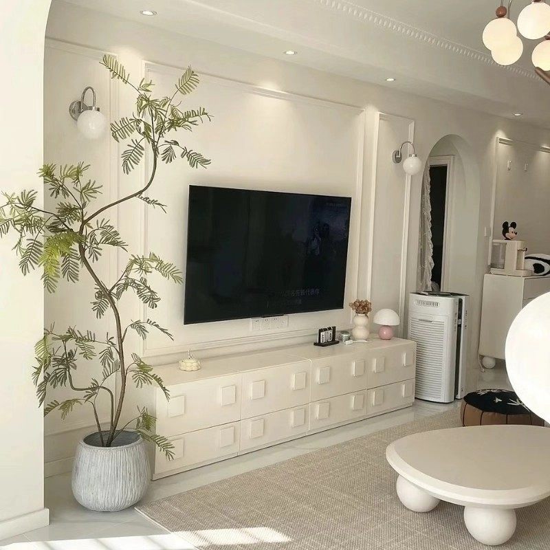 电视柜落地奶油风卡门柜客厅组合斗柜现代简约床头柜多功能收纳柜,住宅家具,床头柜,淘宝优惠券,粉丝福利购,淘宝优惠卷