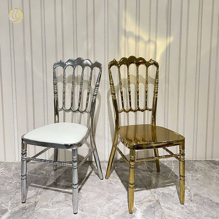 酒店椅宴会厅电镀椅 婚庆竹节椅 欧式简约户外草坪金属金色古堡椅